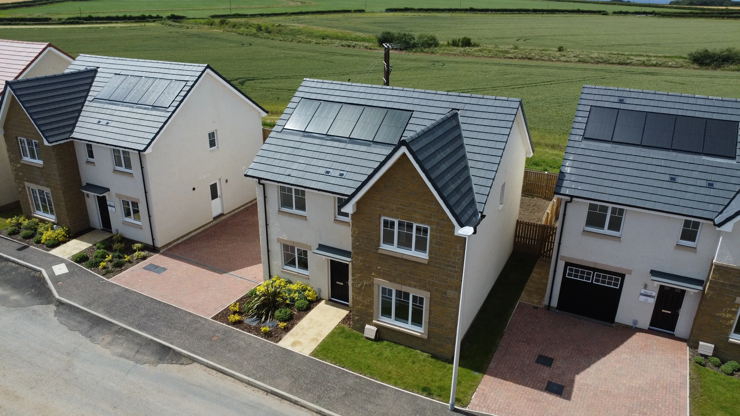 Newly built homes on a Scottish development surveyed by Precision Property Surveys